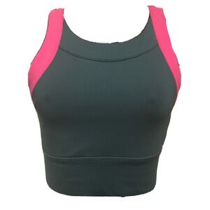 Small MPG Sports Bra Green Pink Color Block Racerback
